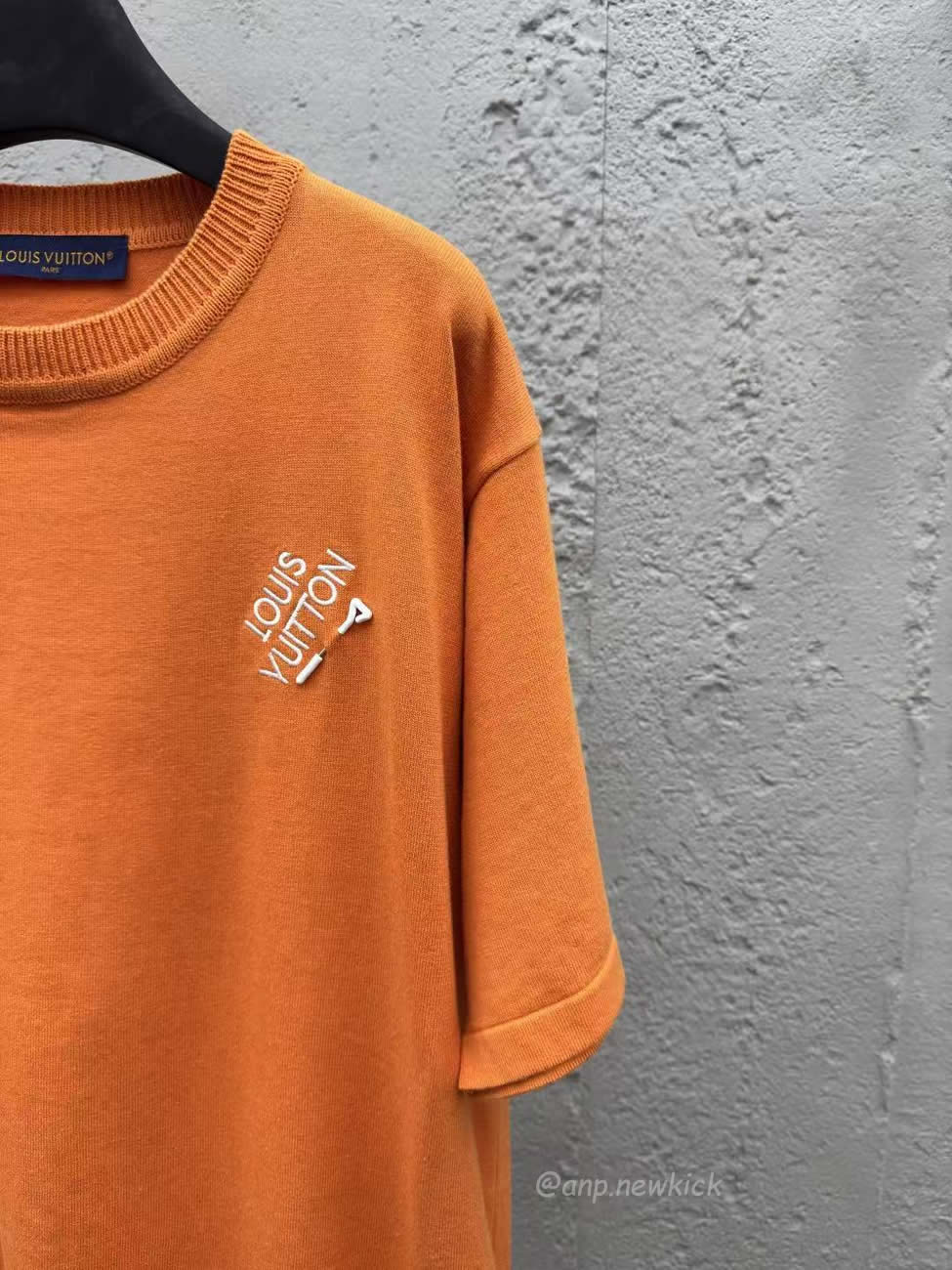 Louis Vuitton Pin Knit Short Sleeve Embroidered Logo Orange T Shirt (2) - www.newkick.org